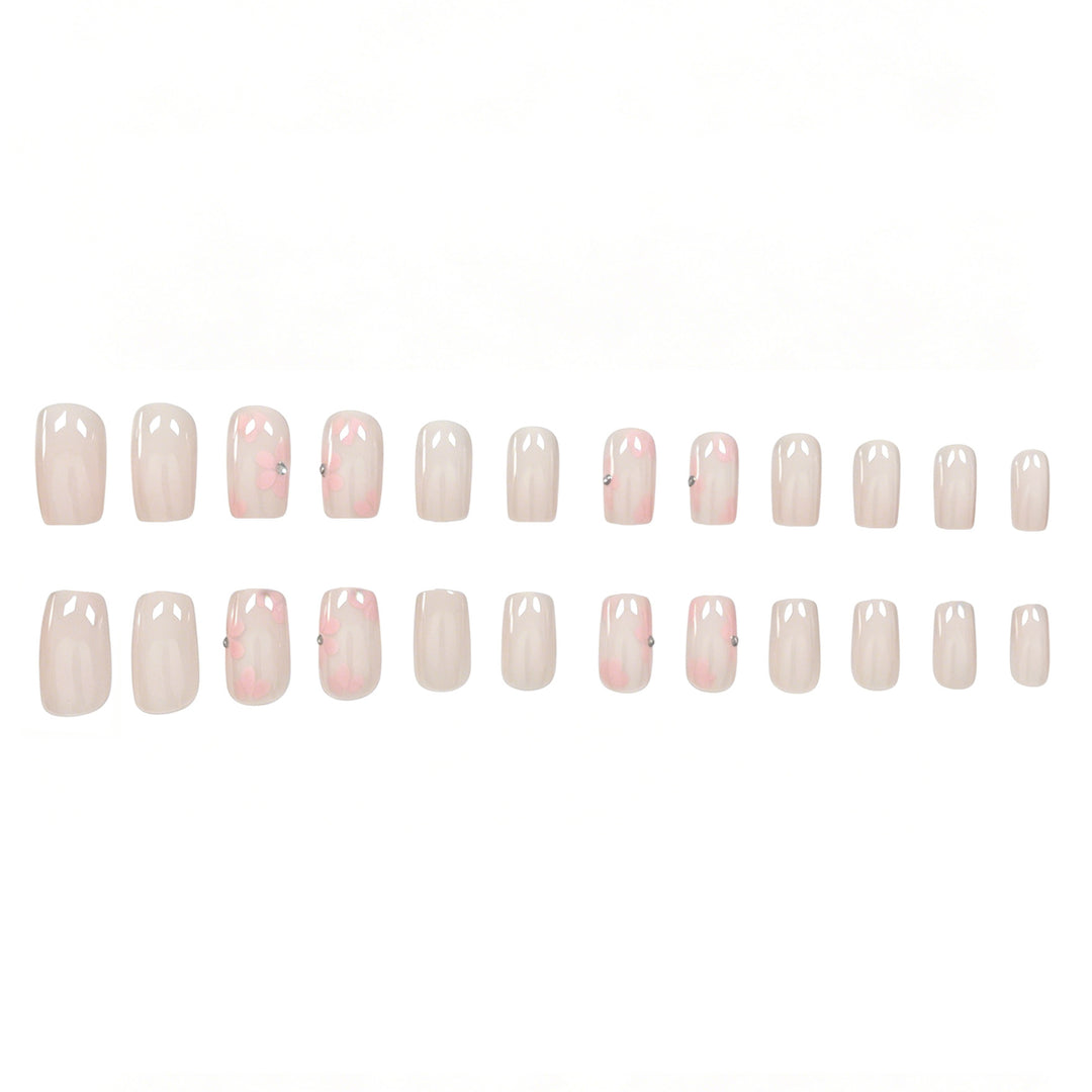 Floral Embellished Acrylic Nail Art Enhancements Kalsten
