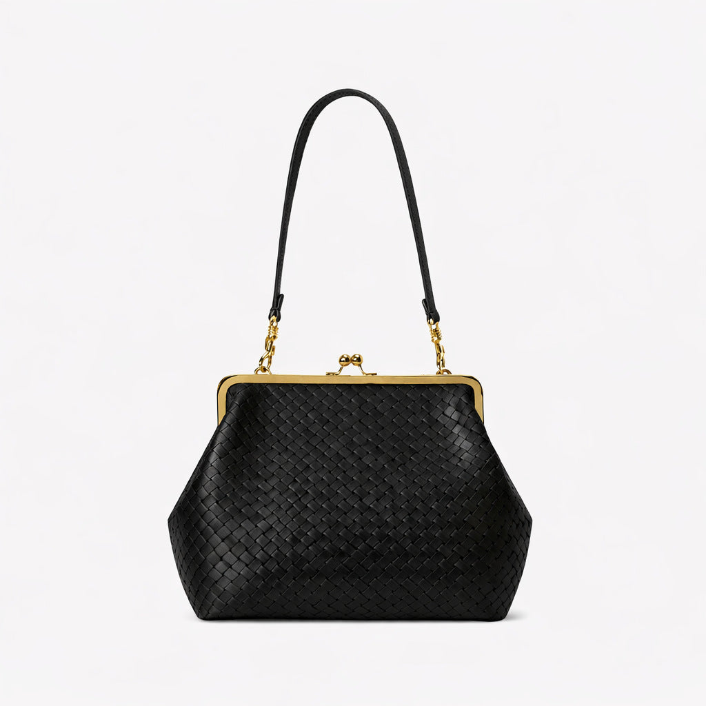Elegant Glossy Crocodile-Effect Handbag