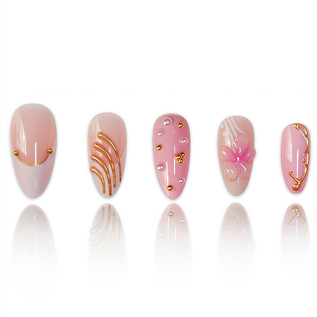 Premium Floral Designer Press-On Nails Kalsten