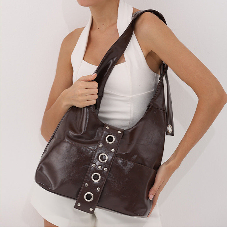 Sleek Patent Leather Hobo Bag