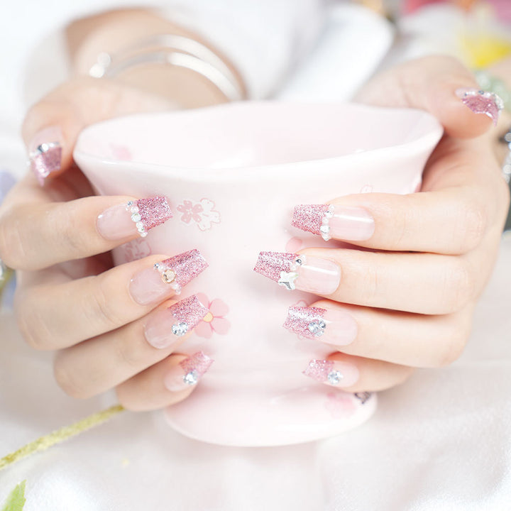 Sparkling Glittery Press-On Nail Set Kalsten