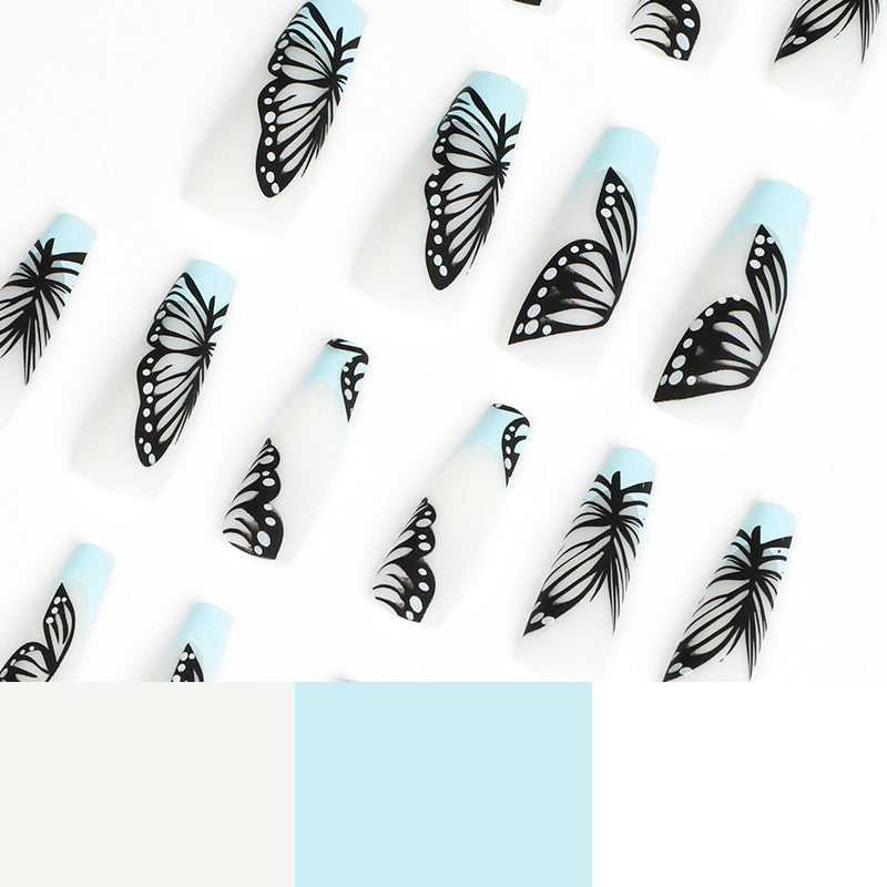 Artistic printed nails with butterfly design Kalsten