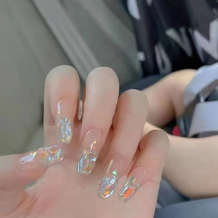 Stylish heart and ombre design artificial nails Kalsten