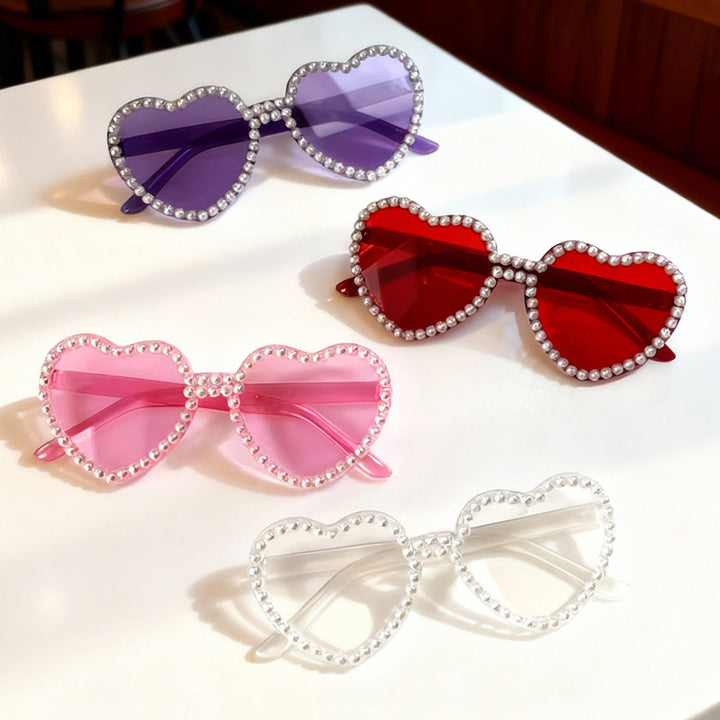 Heart-Shaped Pearl-Accent Sunglasses Kalsten