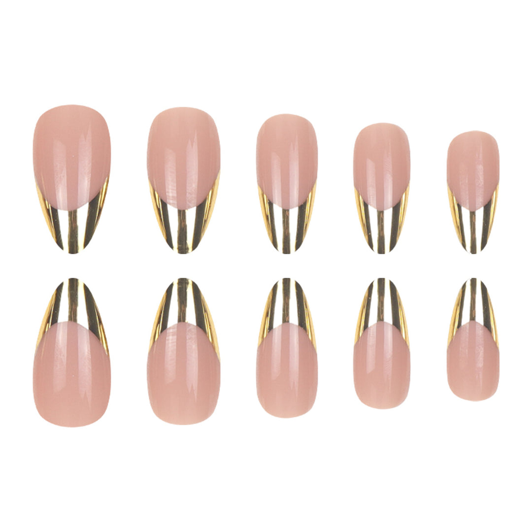 Elegant Metallic Tip Press-On Nails Kalsten