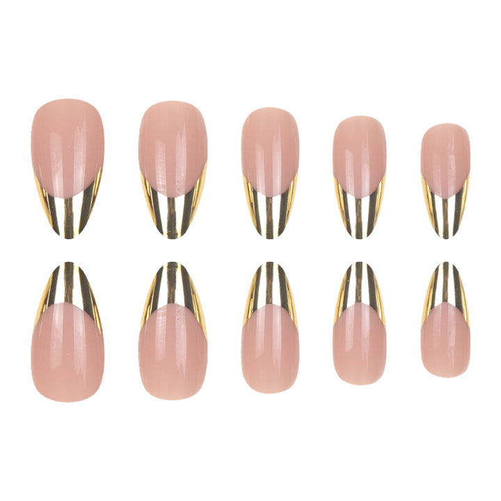Elegant Metallic Tip Press-On Nails Kalsten