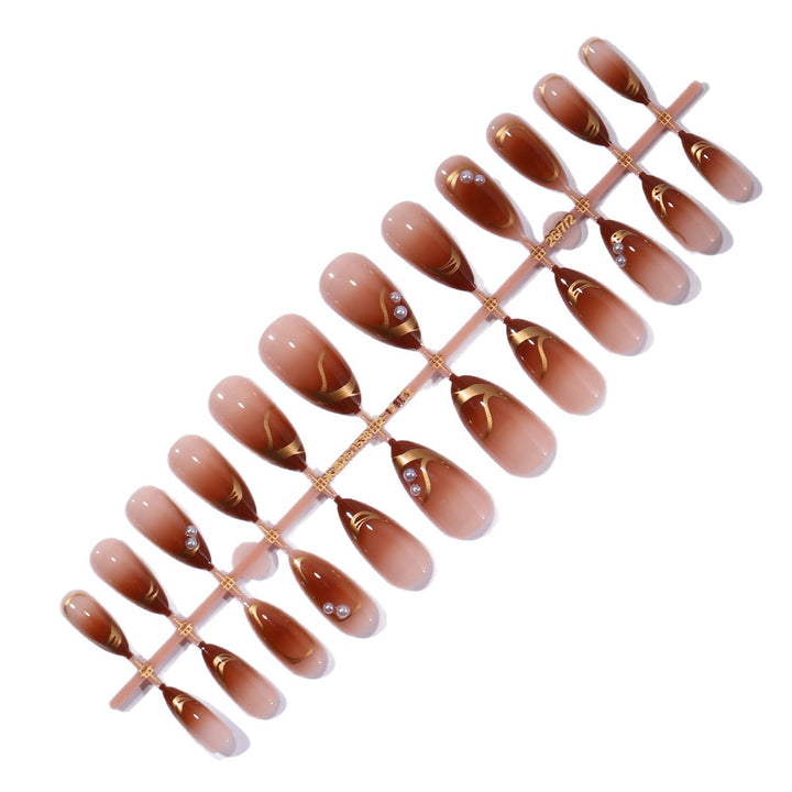 Elegant Pearl-Accent Stiletto Nail Art Extensions Kalsten