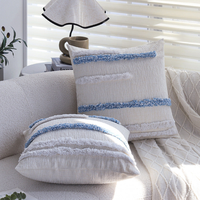 Decorative cushion cover with fluffy tufted loops and concealed zipper Kalsten