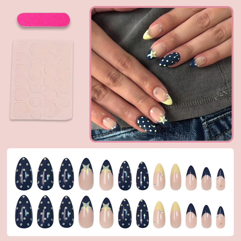 Artificial nail set with creative star and dot patterns Kalsten