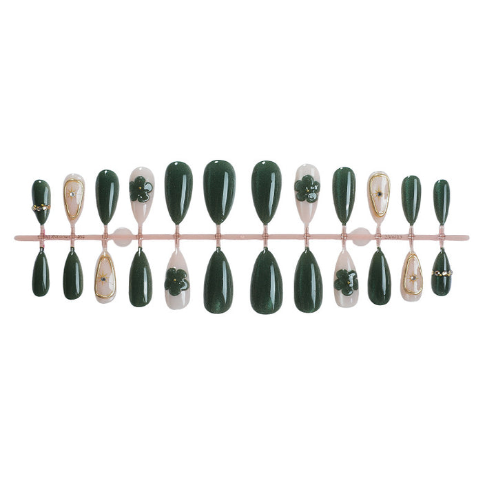 Glamorous Press-On Nail Set with Decorative Floral Accents Kalsten