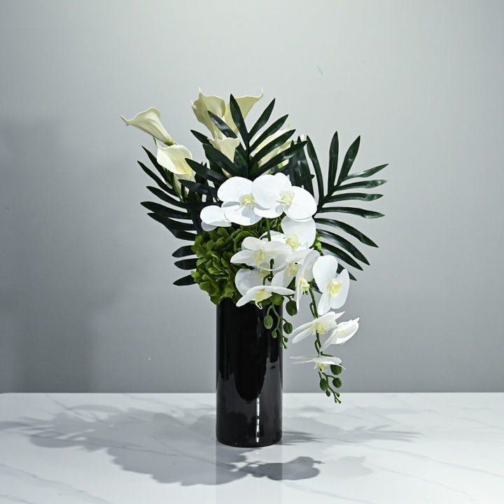 Elegant Faux Orchid Floral Centerpiece
