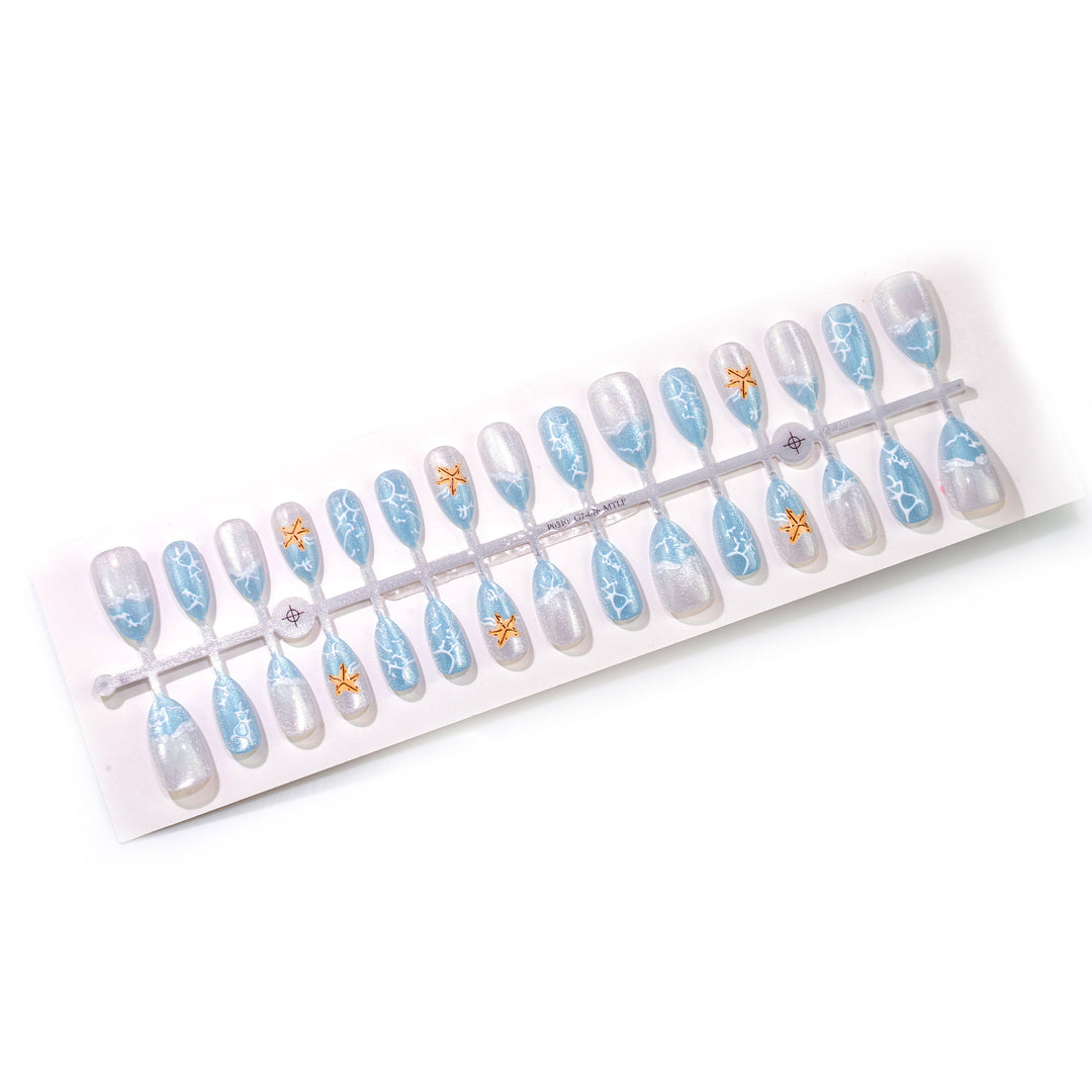 Ocean-Inspired Press-On Nail Art Set 1790738515