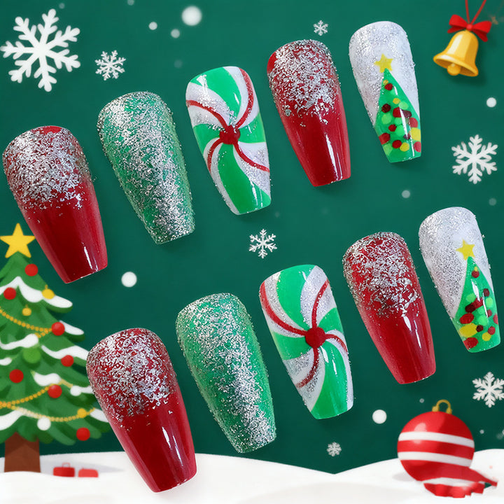 Festive Holiday Themed Nail Art Enhancements Kalsten