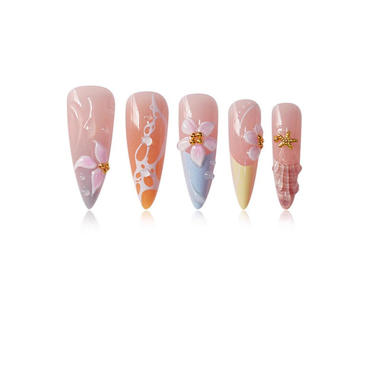 Artistic Floral Nail Extensions Kalsten