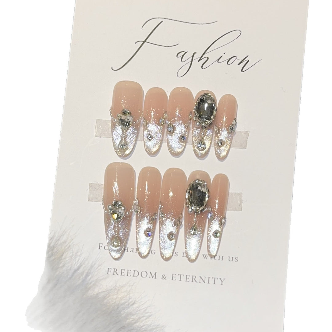 Glamorous artificial nail tips with rhinestone accents Kalsten