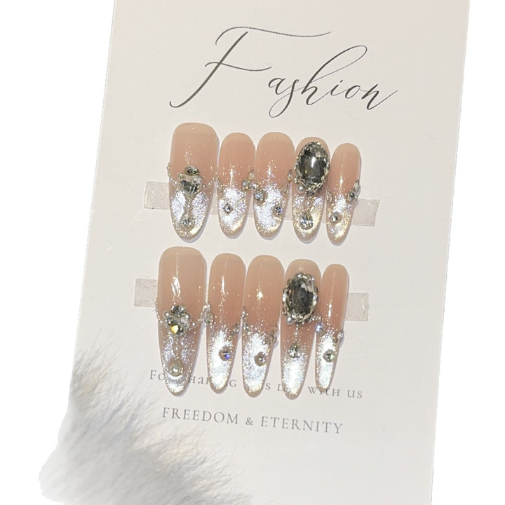 Glamorous artificial nail tips with rhinestone accents Kalsten