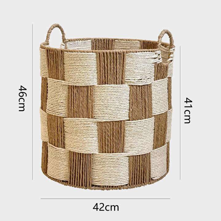 Handcrafted storage basket with carry handles Kalsten