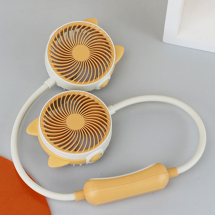 Ladies Portable Neck Fan with Flexible Mount and Dual Fan System Kalsten