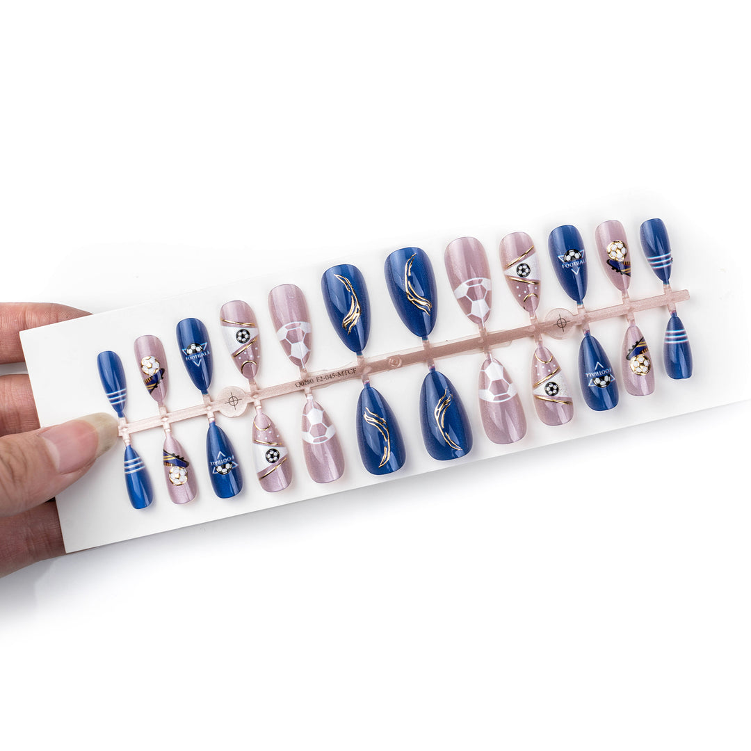 Soccer-Themed Press-On Nail Art Set