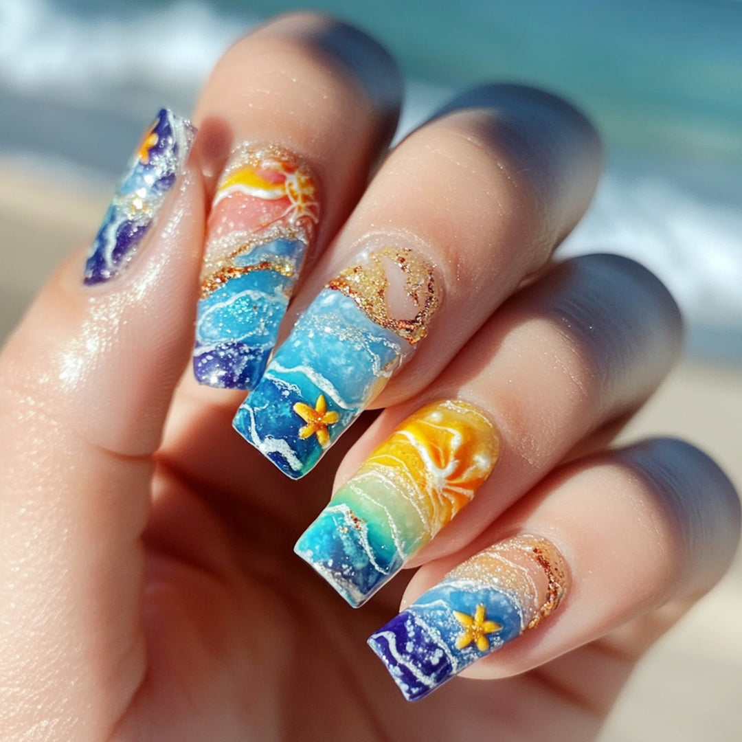 Creative nail art with maritime design Kalsten