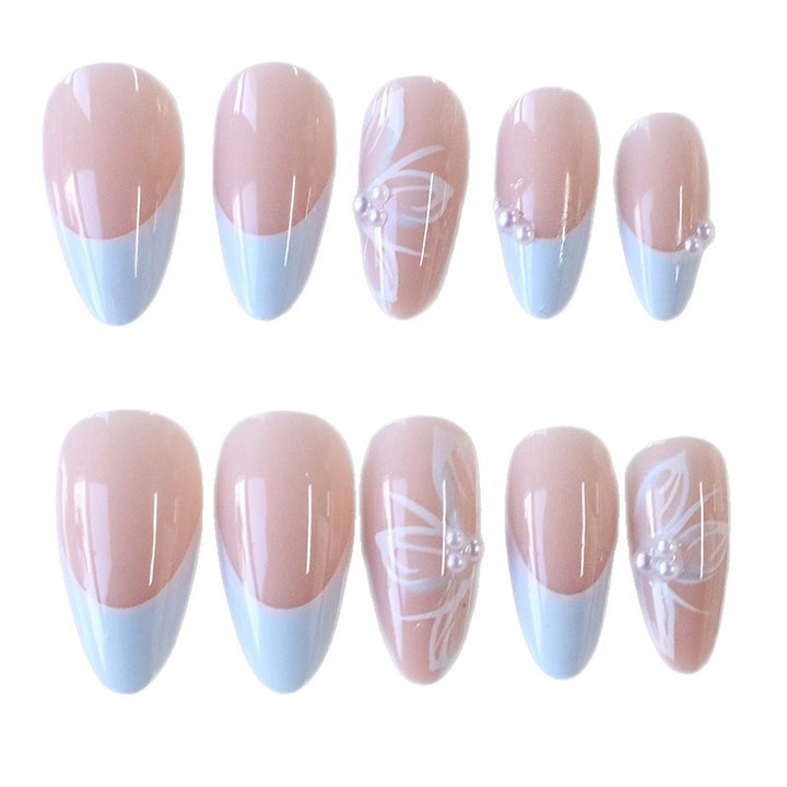 Elegant Floral-Accent Acrylic Nail Design Kalsten