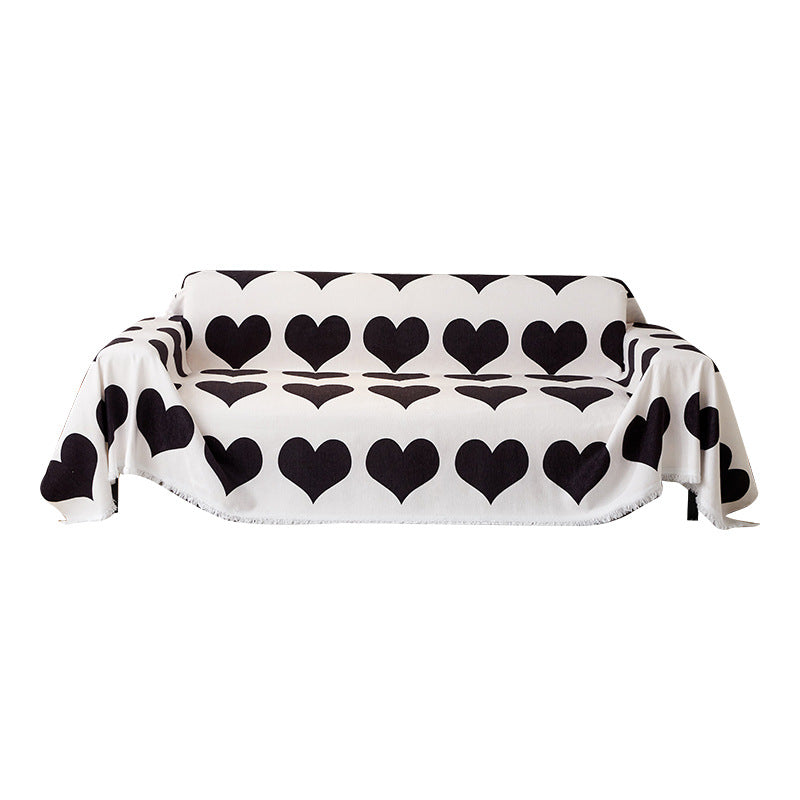 Heart Patterned Sofa Throw Blanket