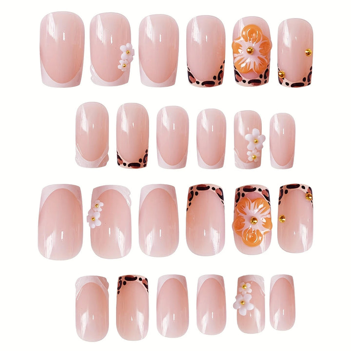 Decorative Floral Press-On Nail Art Kalsten