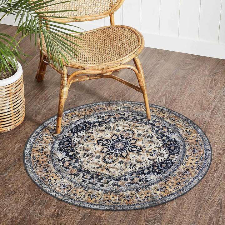 Round Vintage Pattern Area Rug