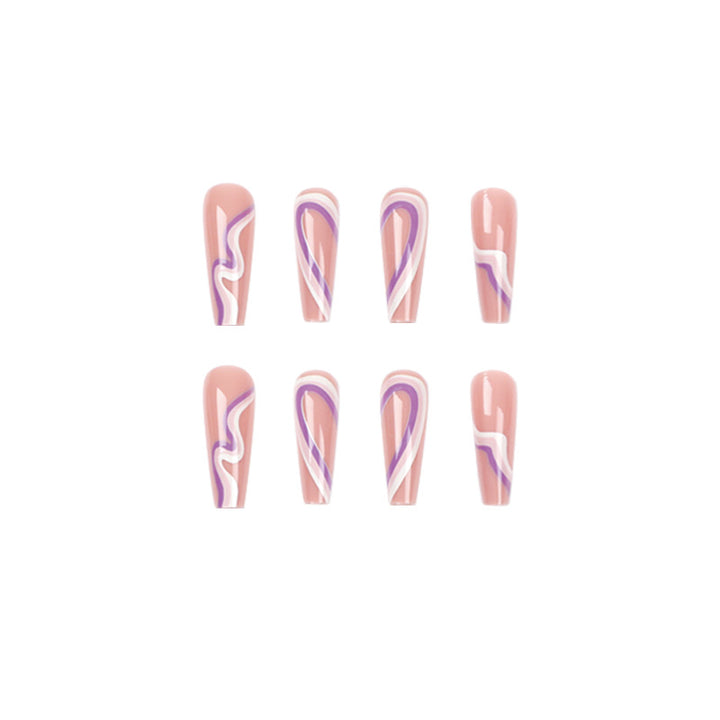 Artful nail extensions with elegant wave pattern Kalsten