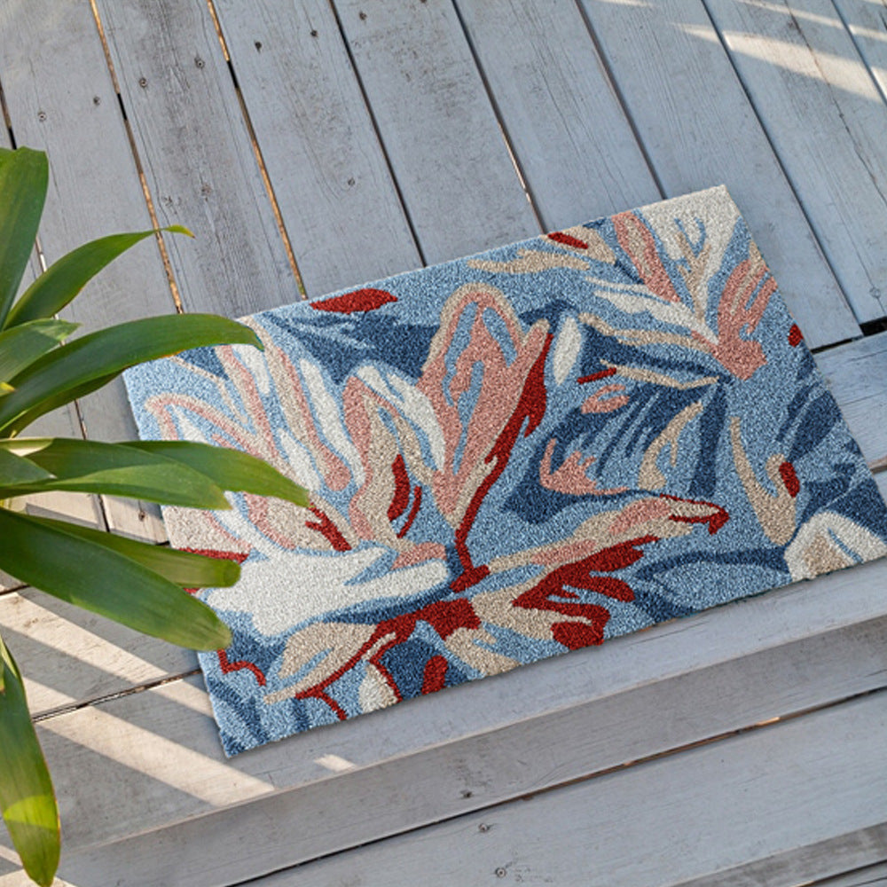Floral bath mat made of absorbent cotton loop structure with non-slip underside Kalsten