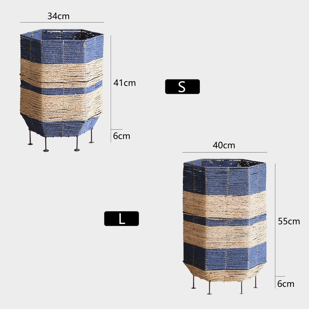 Stylish laundry basket made of rattan with metal legs Kalsten
