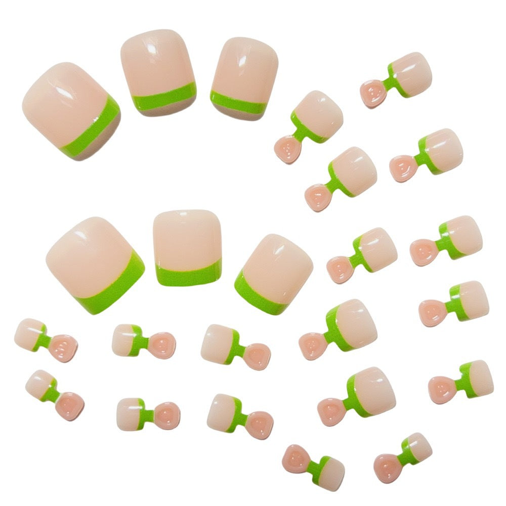 Nail art set with neon French tips and glossy finish Kalsten