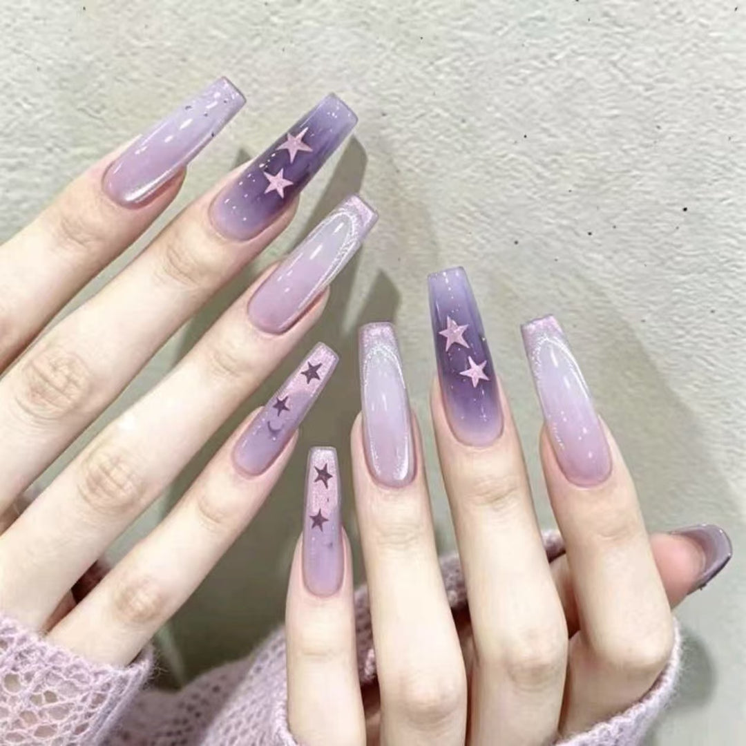 Celestial Themed Press-On Nail Enhancements Kalsten