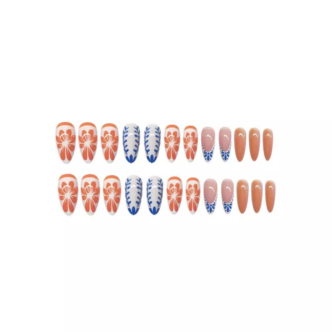 Floral Abstract Press-On Nail Set Kalsten