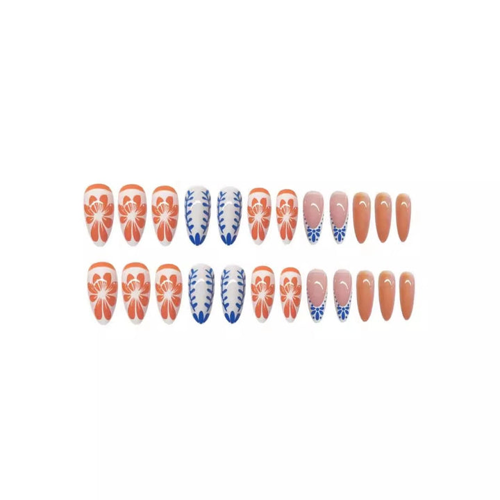 Floral Abstract Press-On Nail Set Kalsten