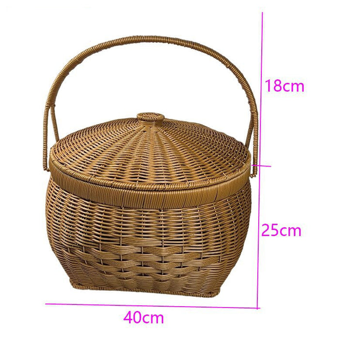 Lidded Woven Storage Basket Kalsten