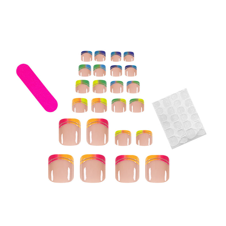 Nail art set with glossy rainbow tip designs Kalsten