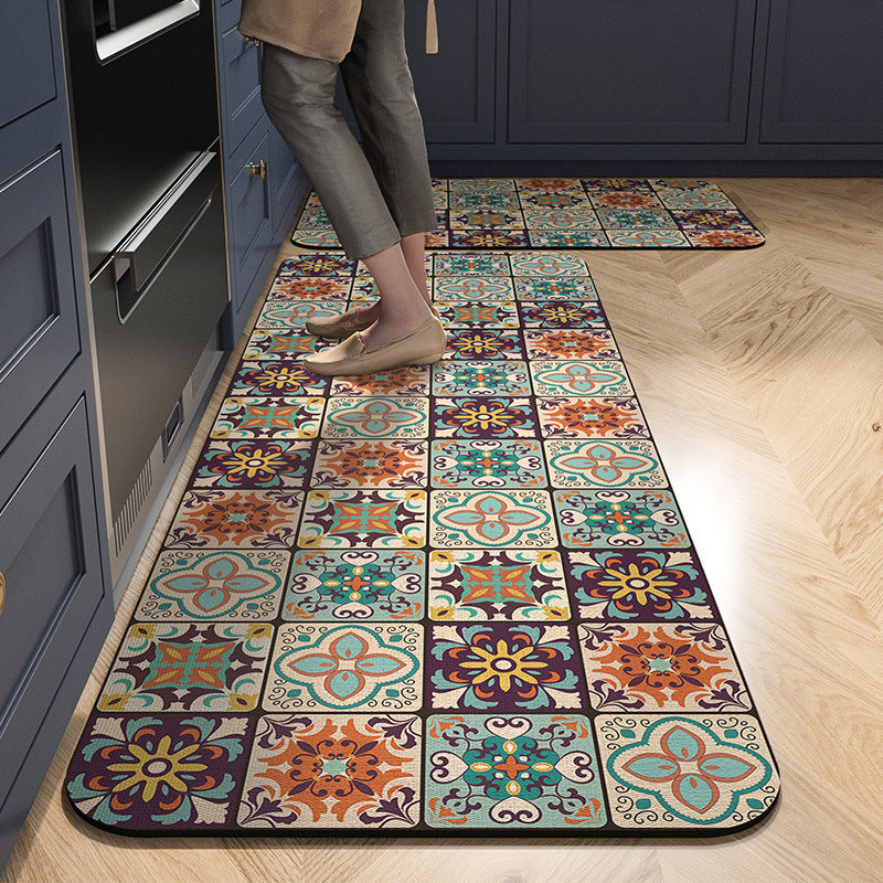 Vintage-Inspired Comfort Kitchen Runner Mat