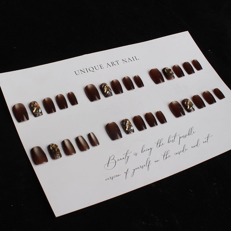 Premium Artistic Press-On Nail Set with Gem Accents Kalsten