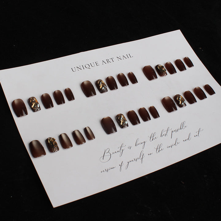 Premium Artistic Press-On Nail Set with Gem Accents Kalsten