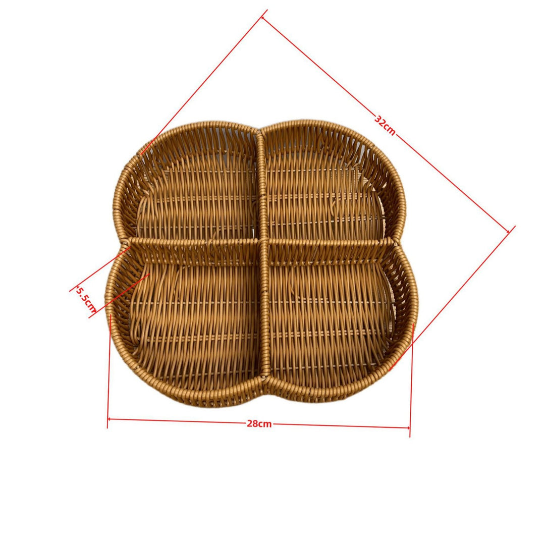 Ladies beef braided serving basket with three compartments Kalsten