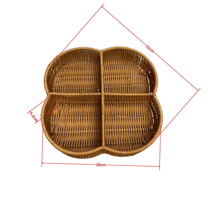 Ladies beef braided serving basket with three compartments Kalsten
