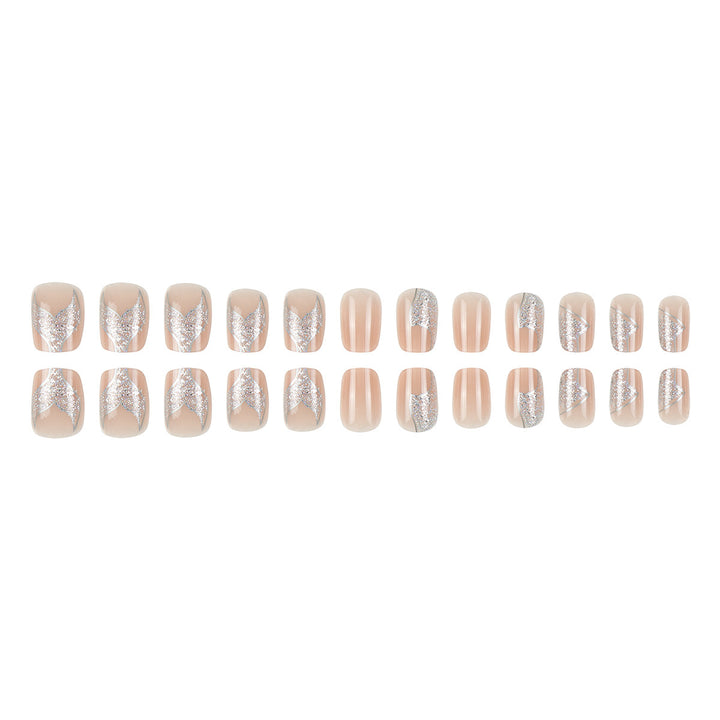 Glittery French Tip Press-On Nails Kalsten