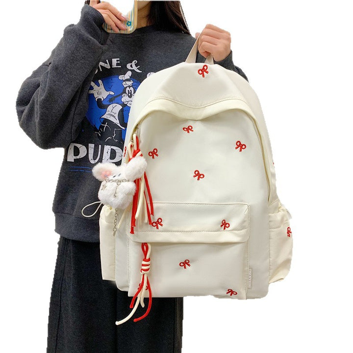 Backpack with Charming Bow Design and Practical Compartments Kalsten