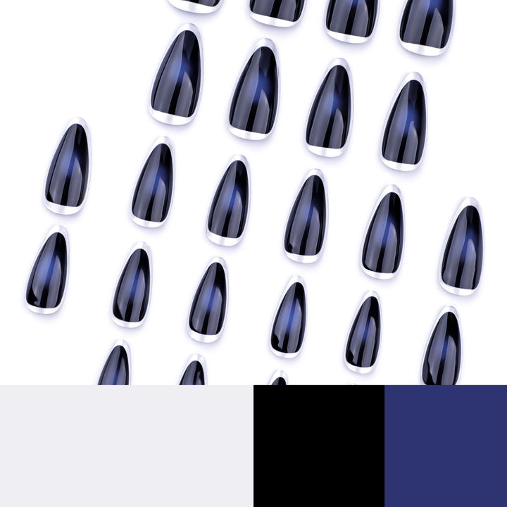 Artful stiletto nails with glamorous metallic finish Kalsten