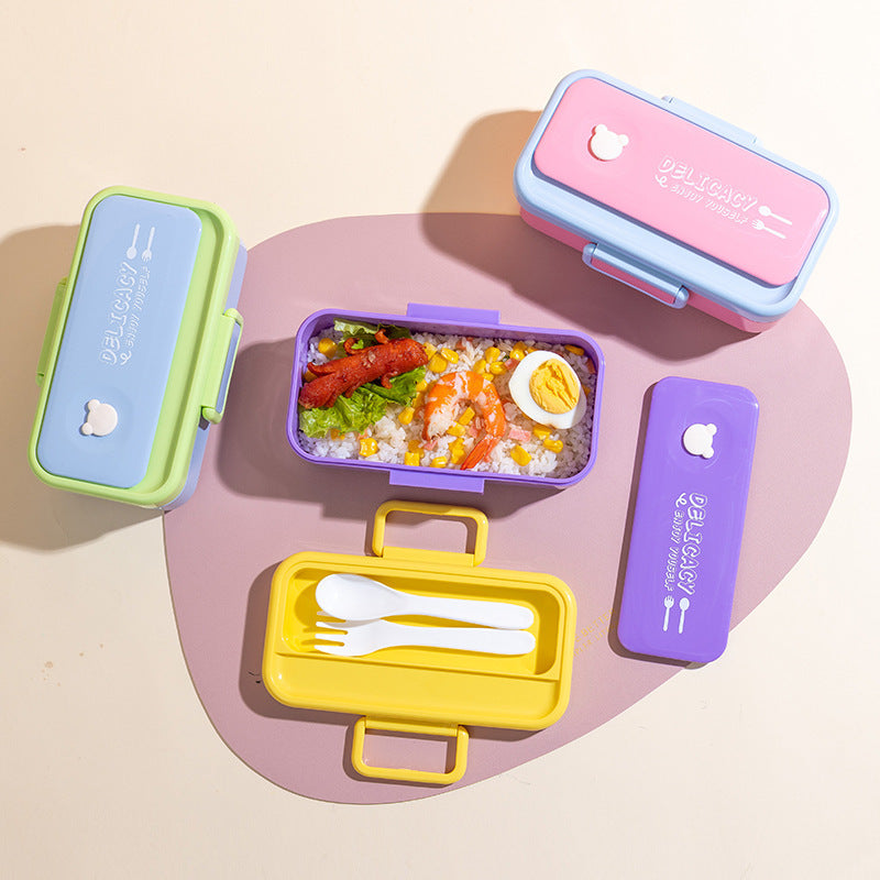 Multi-Layered Bento Lunch Box with Secure Closure