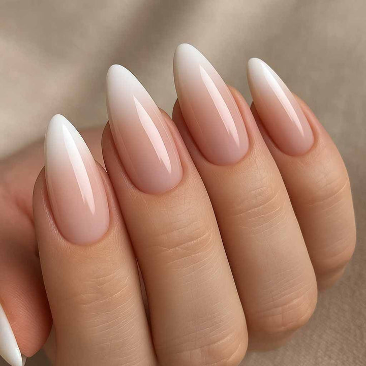 Elegant French Manicure Artificial Nails Kalsten