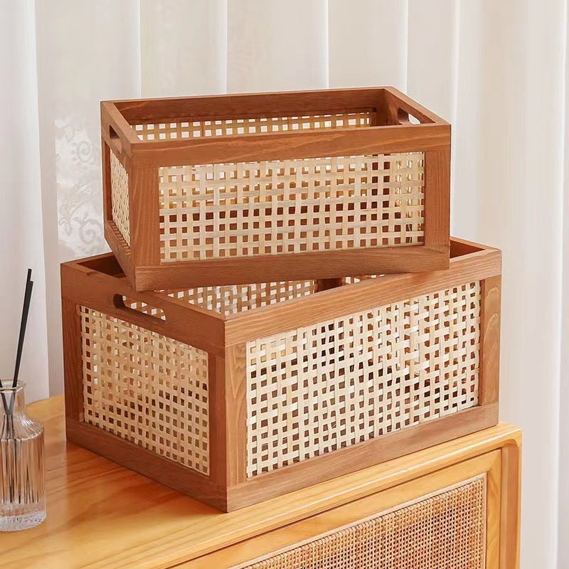 Natural Wooden Storage Bins Kalsten