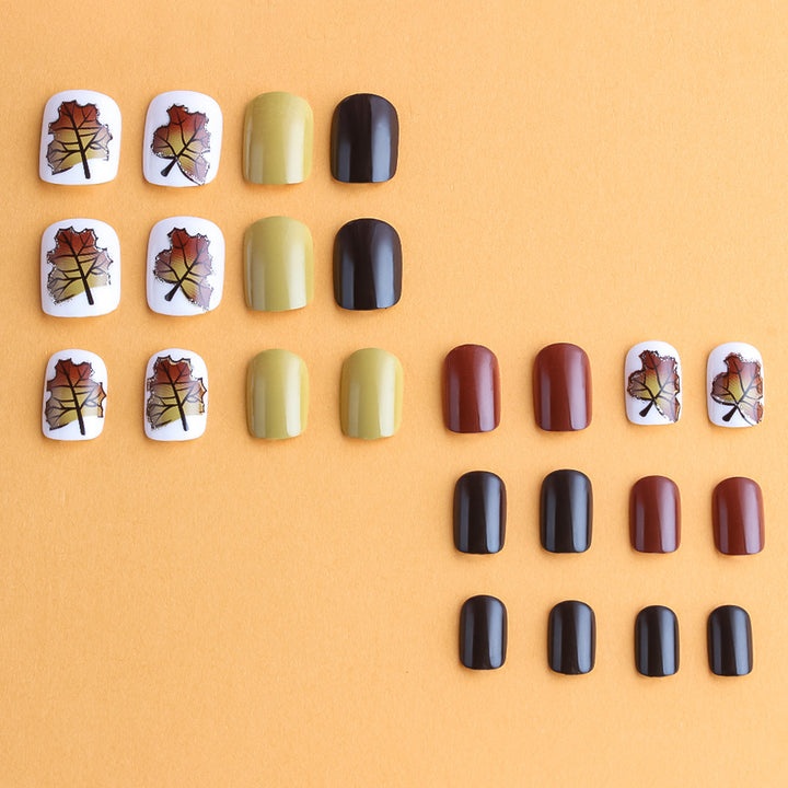 Seasonal Leaf-Themed Nail Art Kalsten
