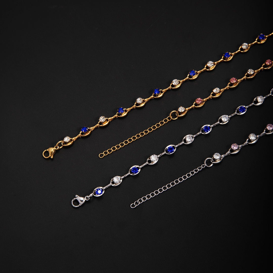 Elegant Gemstone Accent Link Bracelet Kalsten